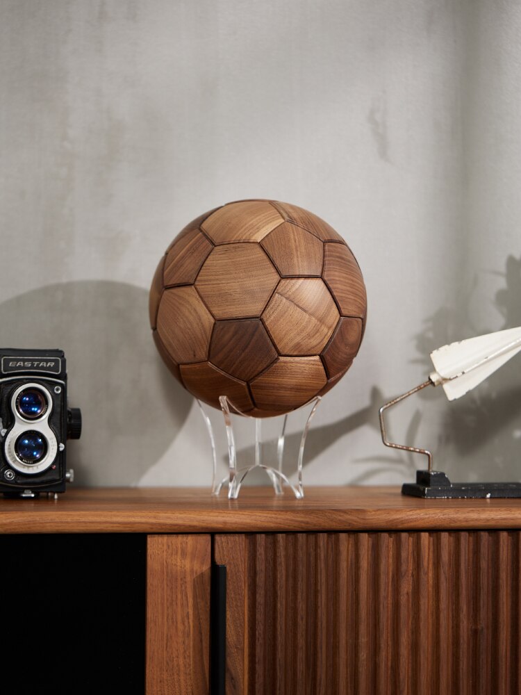 J.Y.R®Wood Soccer Ball Sculpture