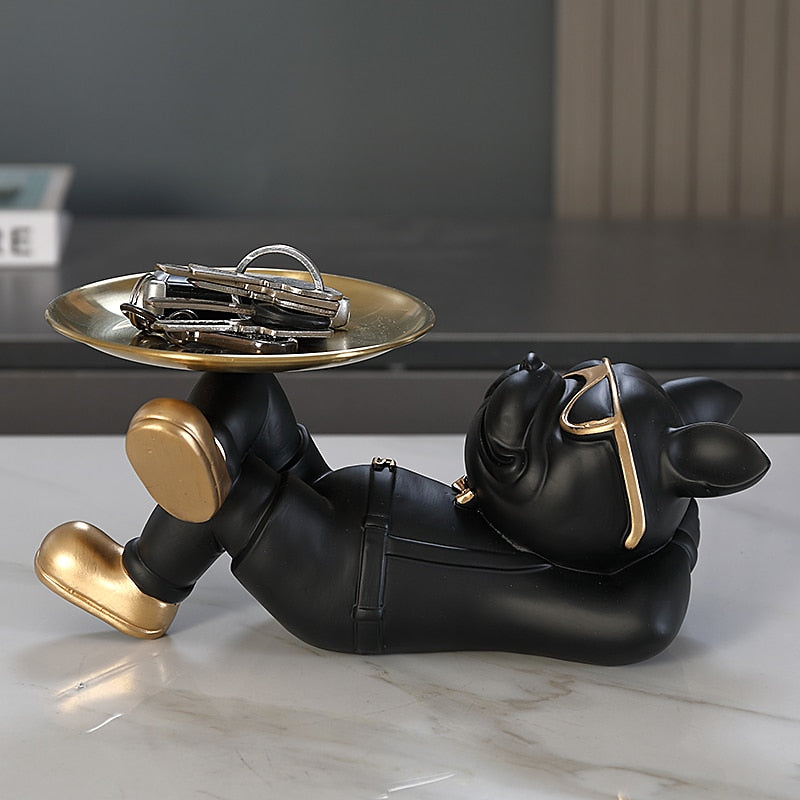 J.Y.R® Zen Bulldog Sculpture And Tray