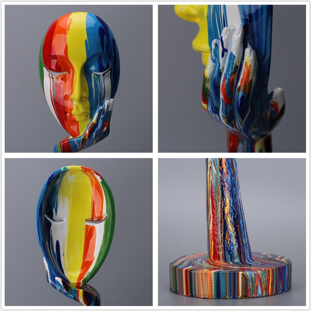 J.Y.R® Abstract Painted Face Sculptures - JYR Gallery