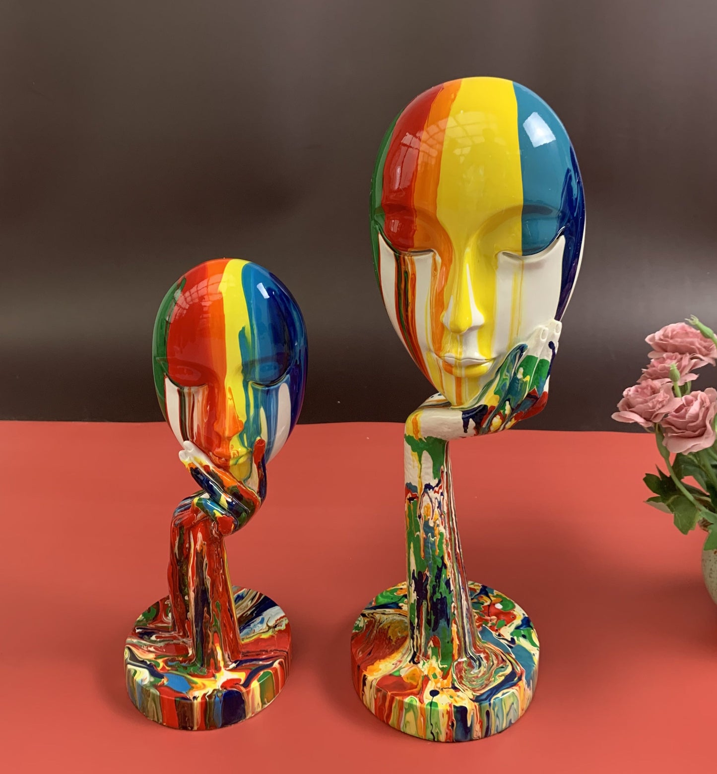 J.Y.R® Abstract Painted Face Sculptures - JYR Gallery