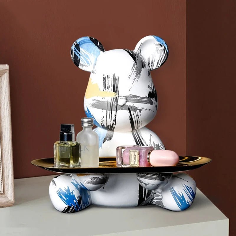 J.Y.R® Bear Graffiti Painted Sculpture Table Tray - JYR Gallery