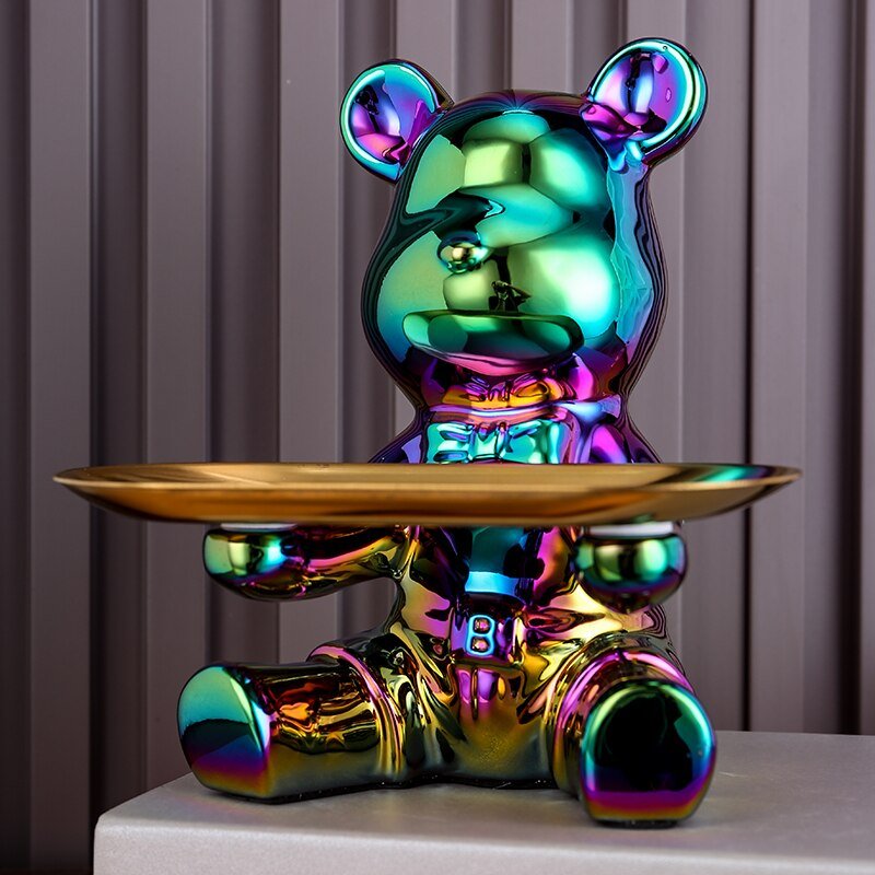 J.Y.R® Ceramic Bear Sculpture Tray And Piggy Bank - JYR Gallery