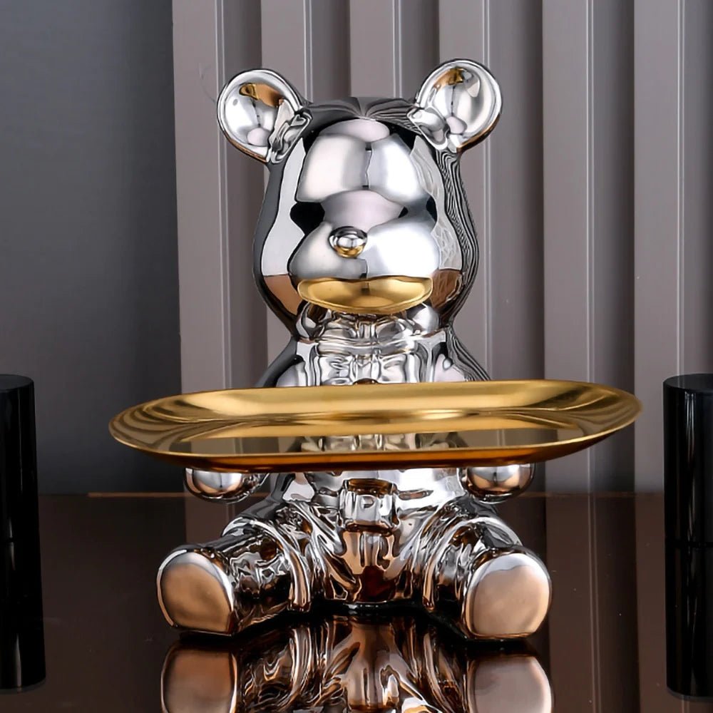 J.Y.R® Ceramic Bear Sculpture Tray And Piggy Bank - JYR Gallery